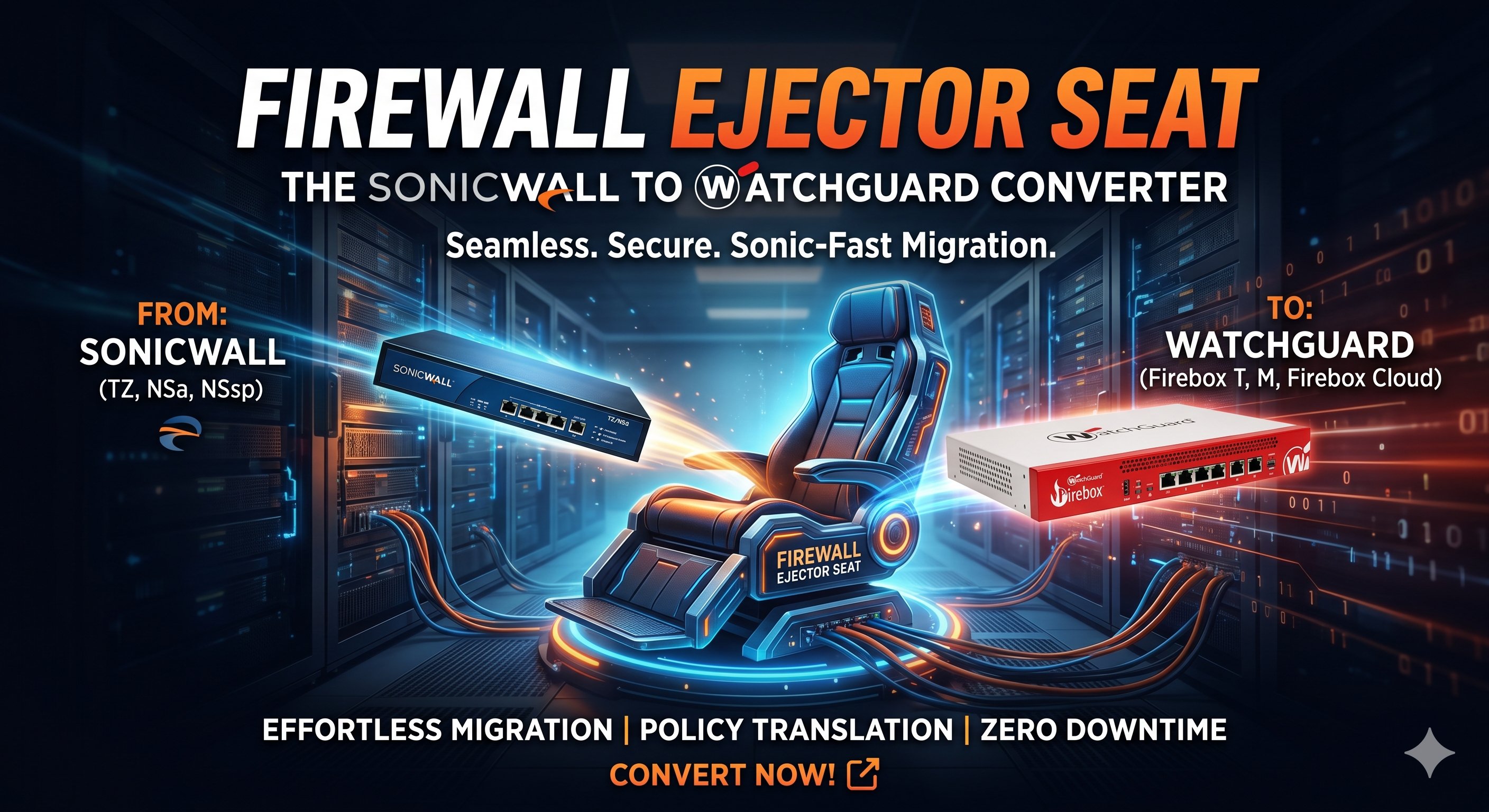 Firewall Ejector Seat — Seamless. Secure. Sonic-Fast Migration.